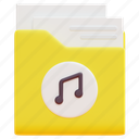 folder, file, document, music, sound, multimedia, album, 3d