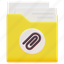 folder, file, document, attachment, attach, clip, archive, 3d 