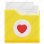 folder, file, document, heart, love, like, data, 3d 