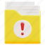 folder, file, document, urgent, warning, caution, danger, 3d 
