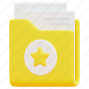 folder, file, document, favorite, star, like, rate, 3d