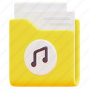 folder, file, document, music, sound, album, multimedia, 3d