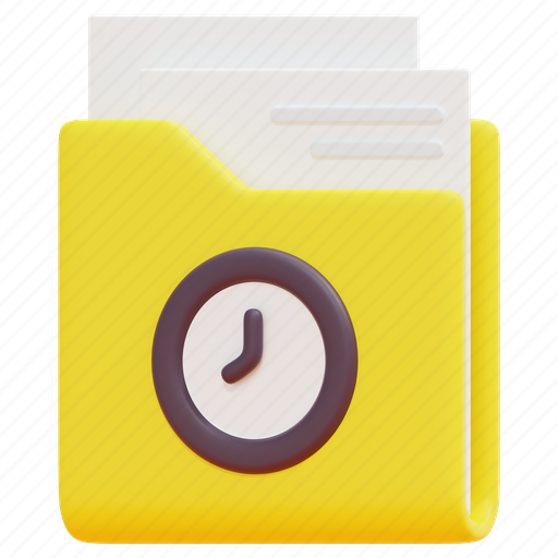 Folder, file, document, clock, timer, data, time icon - Download on Iconfinder