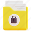 folder, file, document, lock, security, data, safety, 3d 