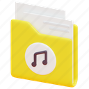 folder, file, document, music, multimedia, sound, album, 3d