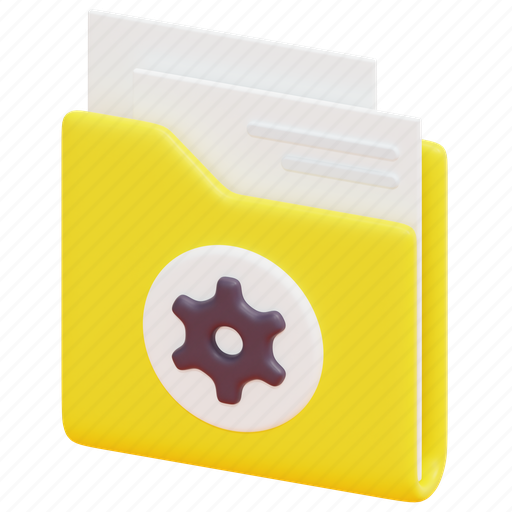 Folder, file, document, setting, configuration, gear, data icon - Download on Iconfinder