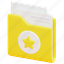 folder, file, document, favorite, rate, star, like, 3d 