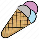 ice cone, ice cream, ice lolly, summer dessert, sundae