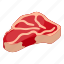 barbecue, bbq, isometric, meat, object, piece, steak 