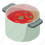 bowl, broth, food, isometric, object, soup, tomato 