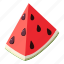 food, fruit, isometric, object, piece, slice, watermelon 