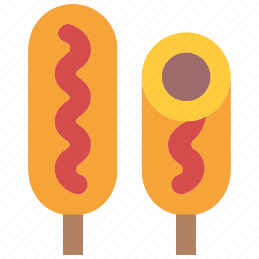 Corn, dog, ketchup, mustard, sausage, snack, stick icon - Download on Iconfinder
