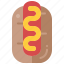hot, dog, sausage, bun, snack, fast, food, junk