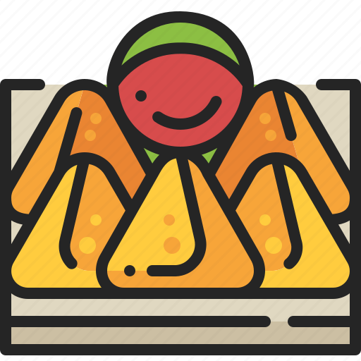 Samosa, snack, indian, food, appetizer, fried, stuffed icon - Download on Iconfinder