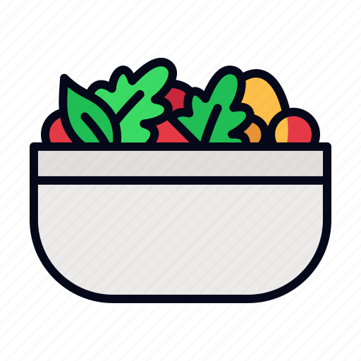 Salad, healthy, vegetarian, vegan, vegetables, restaurant, organic icon - Download on Iconfinder
