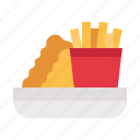 fish, chips, fried, food, restaurant, french, fries, sauce