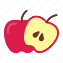 apple, fruit, whole, slice
