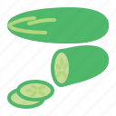 cucumber, whole, slice