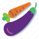 eggplant, carrot, fresh, vegetables