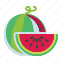 fresh, watermelon, sliced, fruit