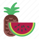 pineapple, watermelon, fruit