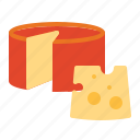 round, cheese, slice
