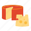 round, cheese, slice 