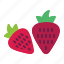 strawberry, fruit, two 