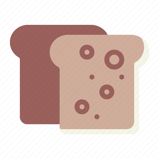 Two, pieces, bread, toast icon - Download on Iconfinder