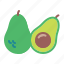 whole, avocado, fruit, half 