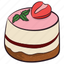 bakery item, birthday cake, dessert, strawberry cake, sweet