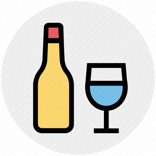 Alcohol, bottle, bottle and glass, drinking, glass, water, wine icon - Download on Iconfinder