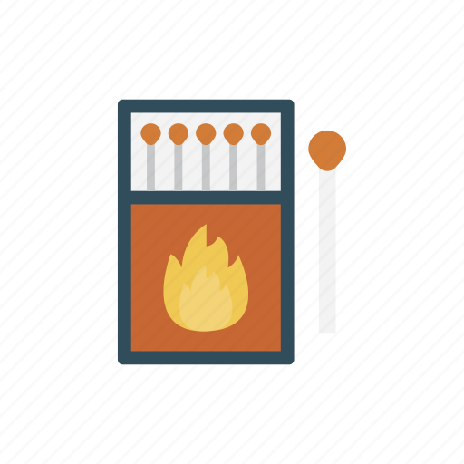 Burn, flame, matchbox, matches, stick icon - Download on Iconfinder