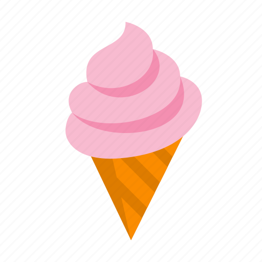 Cream, ice, cone, dessert, icecream, strawberry, sweet icon - Download on Iconfinder