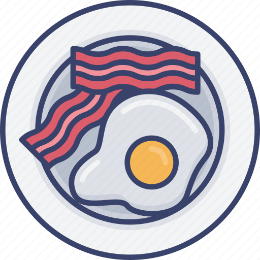 Bacon, breakfast, egg, food, meal, plate icon - Download on Iconfinder