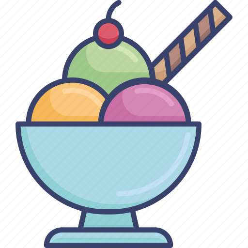 Bowl, cherry, cream, dessert, food, ice, sweets icon - Download on Iconfinder