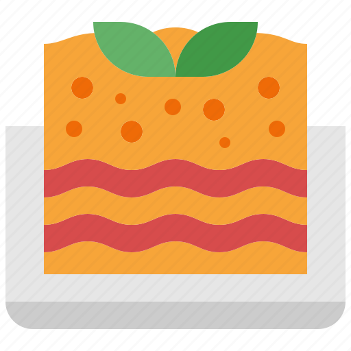 Lasagna, italian, layer, pasta, portion, meal, food icon - Download on Iconfinder