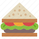 sandwich, lunch, fast, food, snack, bread, meal