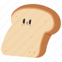 bread slice, bread, white bread, toast, bakery, food, cute