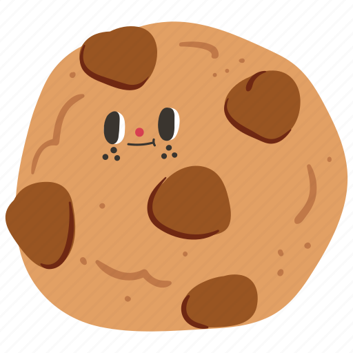 Chocolate chip cookie, chocolate chip, cookie, biscuit, bakery, pastry, cute icon - Download on Iconfinder