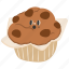 chocolate muffin, muffin, chocolate chip cupcake, cupcake, dessert, bakery, cute 