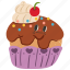cupcake, chocolate cupcake, dessert, sweet, food, bakery, cute 