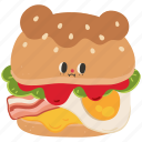 hamburger, burger, fast food, american food, cheeseburger, food, cute