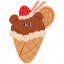 ice cream cone, ice cream, chocolate ice cream, dessert, summer, food, cute 