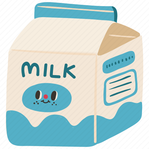 Milk carton, milk, carton, dairy, breakfast, dairy product, cute icon - Download on Iconfinder