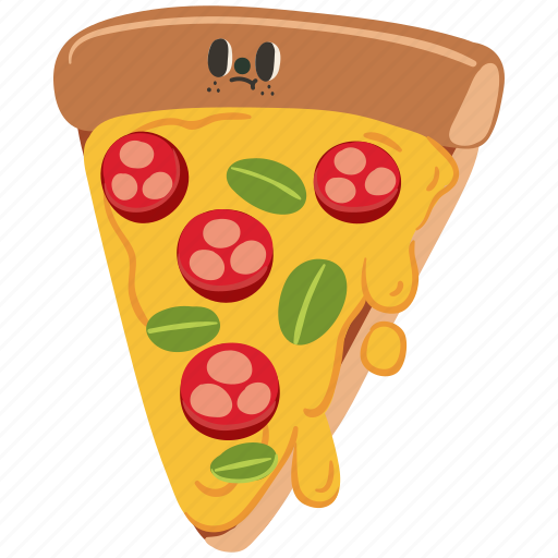 Pizza slice, pizza, food, fast food, pizzeria, junk food, cute icon - Download on Iconfinder
