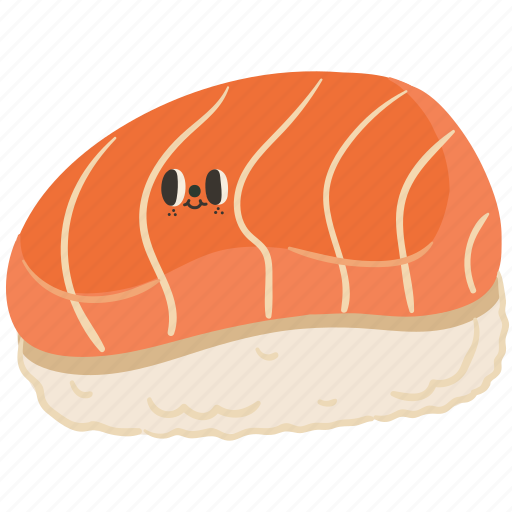 Salmon sushi, raw salmon, sushi, japan, food, restaurant, cute icon - Download on Iconfinder