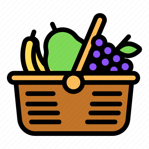 Fruit, fruit basket, basket, food, nature, garden, lifestyle icon - Download on Iconfinder