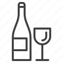 bottle, glass, wine, wineglass 