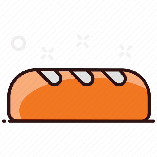 Baguette, baguette bread, bread, breakfast, refreshment, sandwich, toast icon - Download on Iconfinder